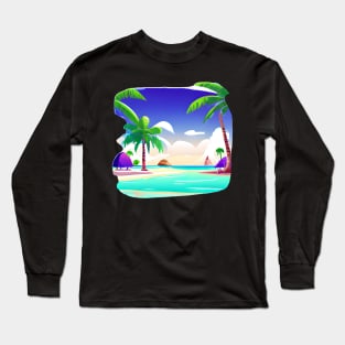 Summer lover, beach, palm trees. Long Sleeve T-Shirt